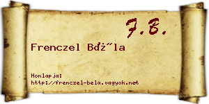Frenczel Béla névjegykártya