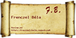 Frenczel Béla névjegykártya