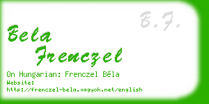 bela frenczel business card